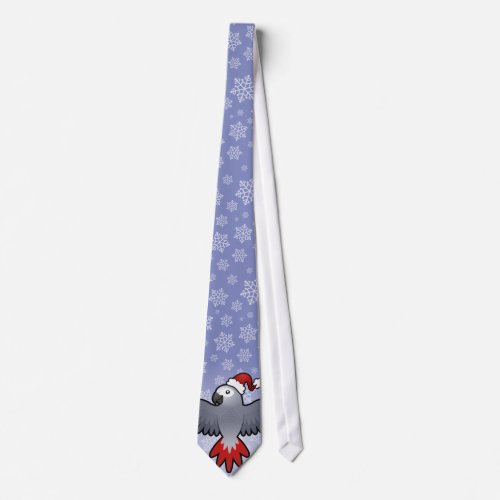 Christmas African Grey  Amazon  Parrot Neck Tie