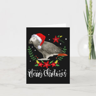 Christmas African Grey Parrot Card