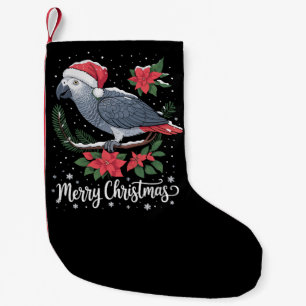Christmas African Grey Parrot Small Christmas Stocking