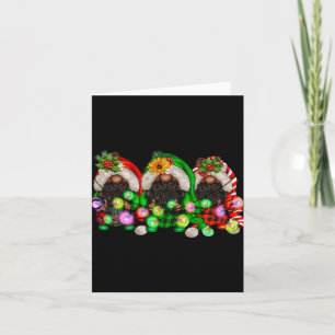 Christmas Afro African American Black Gnomes Xmas Card
