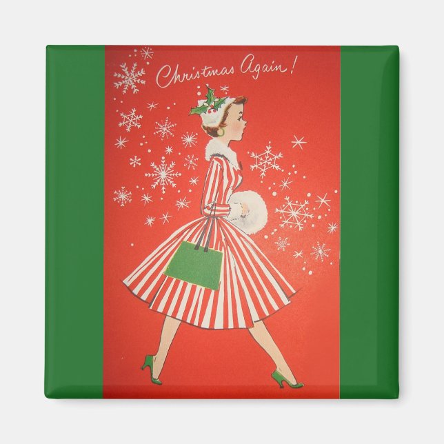 Christmas Again!  Refrigerator Magnet (Front)