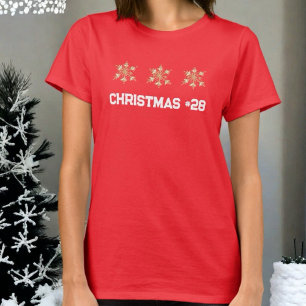 Christmas age number gold snowflake monogram T-Shirt