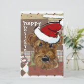 CHRISTMAS AIREDALE (Standing Front)