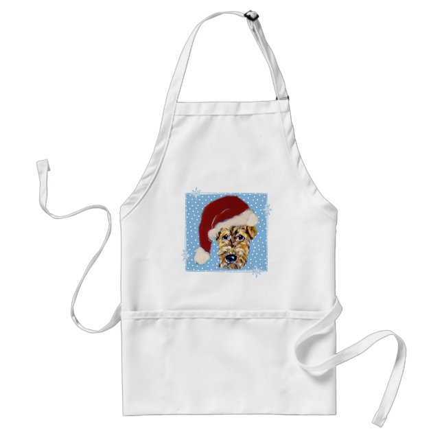 Christmas Airedale Adult Apron (Front)