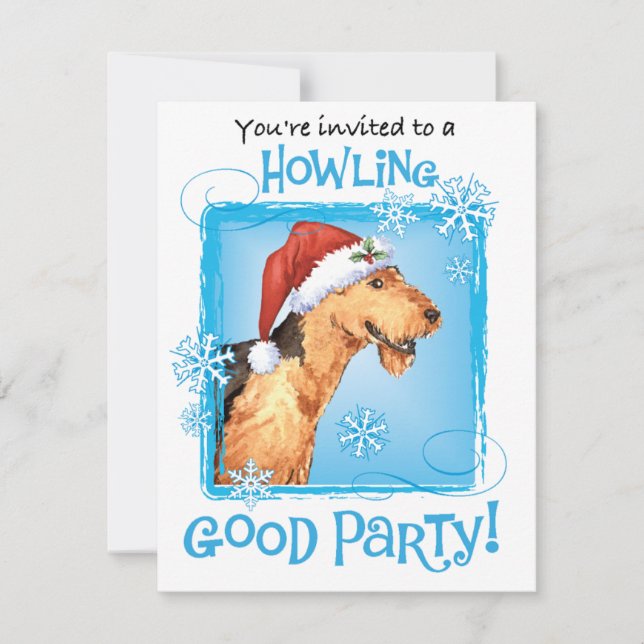 Christmas Airedale Holiday Invitation (Front)