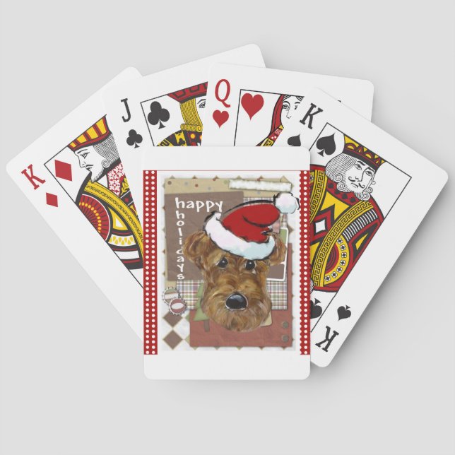 CHRISTMAS AIREDALE POKER CARDS (Back)