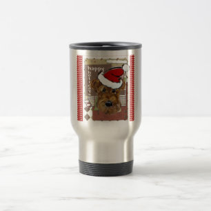 CHRISTMAS AIREDALE TRAVEL MUG