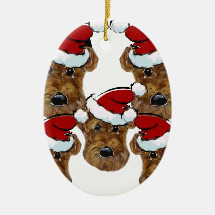 CHRISTMAS AIREDALES CHRISTMAS ORNAMENTS