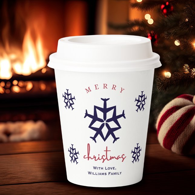 Christmas Airplane Snowflake Modern Cute Aviation Paper Cups (Creator Uploaded)