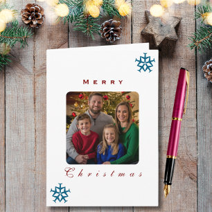 Christmas Airplane Snowflake Photo Funny Aviation Card