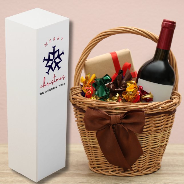 Christmas Airplane Snowflake Photo Funny Aviation  Wine Box (Creator Uploaded)