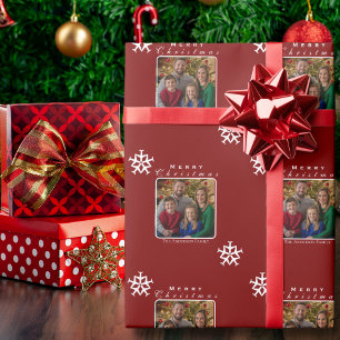 Christmas Airplane Snowflake Photo Funny Custom  Wrapping Paper