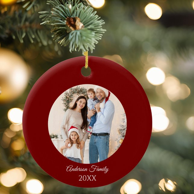 Christmas Airplane Snowflake Photo Modern Aviation Ceramic Ornament (Creator Uploaded)