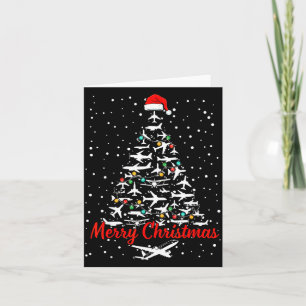 Christmas Airplanes Tree Lots Merry Christmas Men  Card