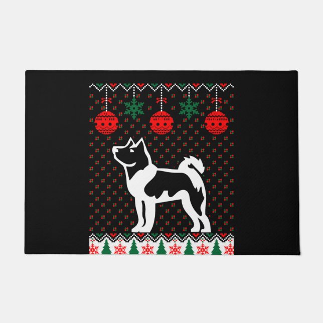 Christmas Akita Dog Doormat (Front)
