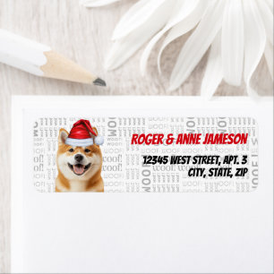 Christmas Akita Dog Holiday Address Label