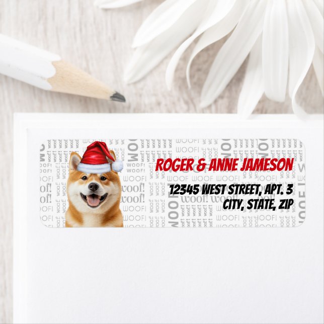 Christmas Akita Dog Holiday Address Label (Insitu)