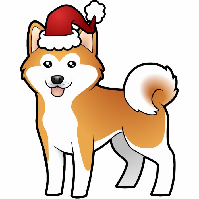 Christmas Akita Inu / Shiba Inu Cut Out