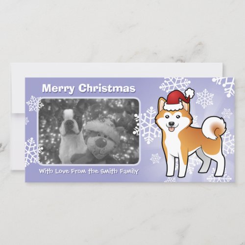 Christmas Akita Inu  Shiba Inu Holiday Card
