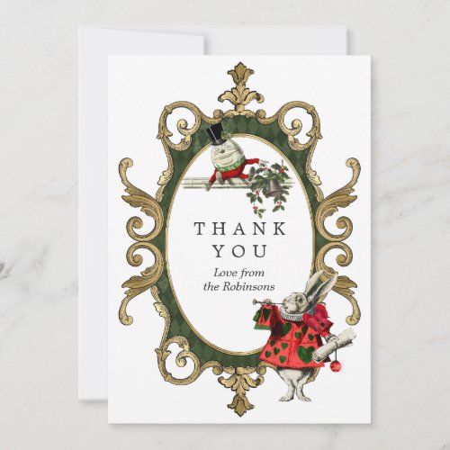 Christmas Alice In Wonderland Baby Shower Thank You Card