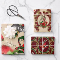 Christmas Alice In Wonderland Wrapping Paper | Zazzle