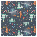christmas alien abduction bigfoot yeti sasquatch fabric