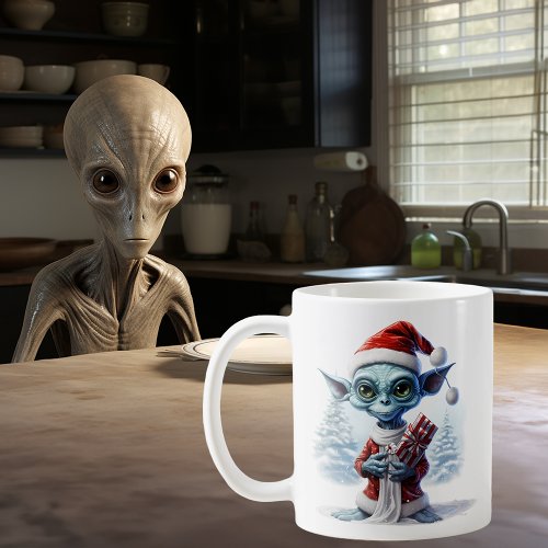 Christmas Alien UFO  Coffee Mug