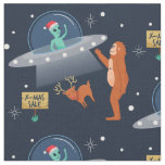 christmas alien yeti sasquatch bigfoot fabric