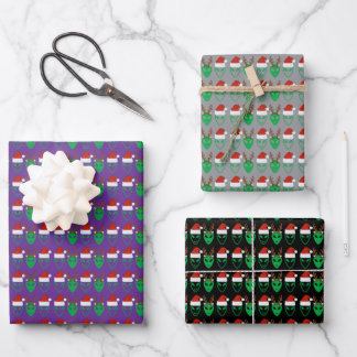 Christmas Aliens Wrapping Paper Sheets