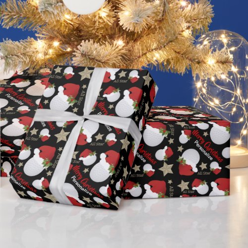 Christmas All Star Pro Golf _ Personalize Wrapping Paper