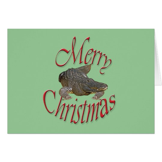 Christmas Alligator Greeting Card