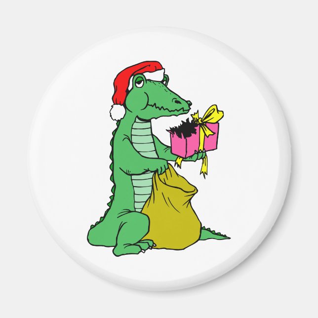 Christmas Alligator Magnet (Front)