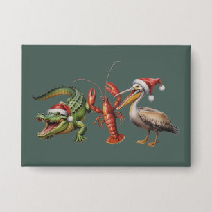 Christmas Alligator Pelican Crawfish Goose Animal Button