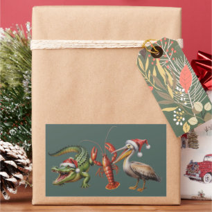Christmas Alligator Pelican Crawfish Goose Animal Rectangular Sticker