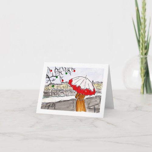 Christmas Along the Seine Card