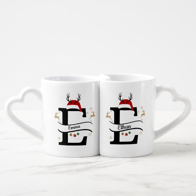 Christmas Alphabet Collection – Letter E Design Coffee Mug Set (Front Nesting)