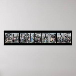 CHRISTMAS Alphabet Letter Poster Art