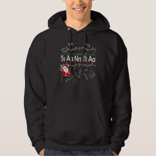 Christmas Alphabet Santa Teacher Lights Boys Girls Hoodie