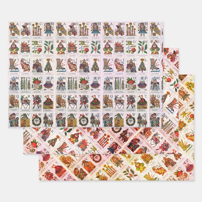 Christmas Alphabet Wrapping Paper Sheets (Set)