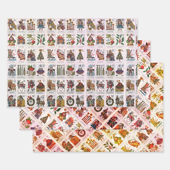 Christmas Alphabet Wrapping Paper Sheets Zazzle