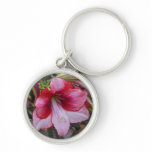 Christmas Amaryllis Red Holiday Floral Keychain