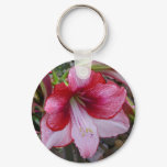 Christmas Amaryllis Red Holiday Floral Keychain