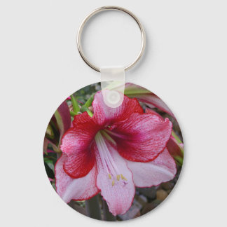Christmas Amaryllis Red Holiday Floral Keychain