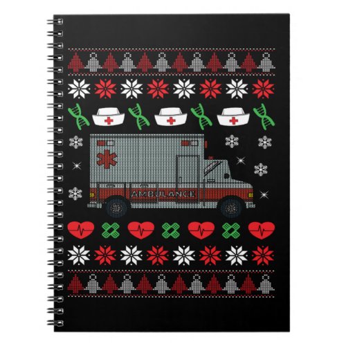 Christmas Ambulance Paramedic Hospital Holiday Notebook