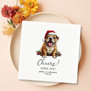Christmas American Bulldog Personalized Cheers Napkins