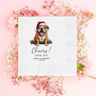 Christmas American Bulldog Personalized Cheers Napkins