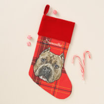 Christmas American Bully dog personalized stocking