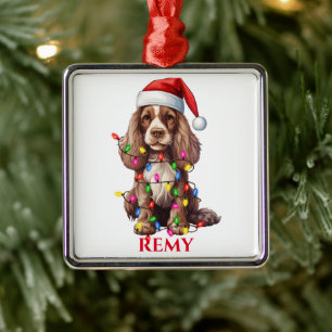 CHRISTMAS AMERICAN COCKER SPANIEL DOG METAL ORNAMENT