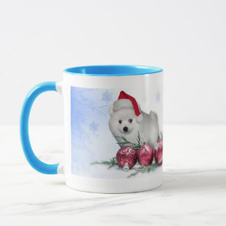 Christmas American Eskimo mug