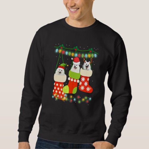 Christmas American Eskimo Sock Xmas Reindeer Santa Sweatshirt